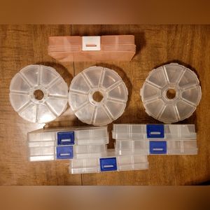 Small plastic containers for beads, jewelry, etc